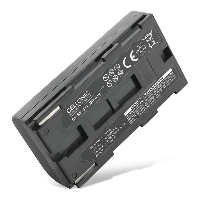 Batterij voor Canon XF100 XL1 XH-A1 XM2 XL2 XM1 XL1S XF105 XL-H1 XH-G1 E-30 V60Hi MV1 V420, Phase One P25, P45, P65 BP-915 BP-945 BP-930 BP-911 BP-941 BP-927 BP-924 BP-914 Accu (2000mAh, 7.4V) van CELLONIC