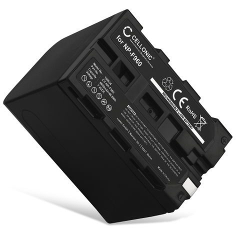 Accu voor Sony Z Cam E2 PD150 PD170 FDR-AX1 DCR VX2100 GV-D200 HDR-FX7e FX1 FX1000 NP-F970 NP-F950 NP-F970 -F960 NP-F550 -F570 -F750 -F770 -F330 (6600mAh, 7.4V) van CELLONIC