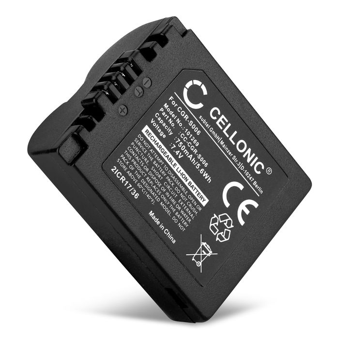 Panasonic CGA-S006A Accu Batterij 750mAh van CELLONIC