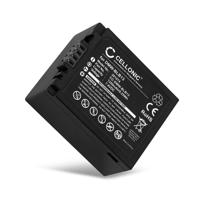 CELLONIC Camera Battery for Panasonic Lumix DMC-G10, DMC-G2, DMC-GH1, DMC-G1, DMC-GF1 Replacement DMW-BLB13,-BLB13E,-BLB13GK,-BLB13PP Battery 1250mAh Backup DMW-BLB13