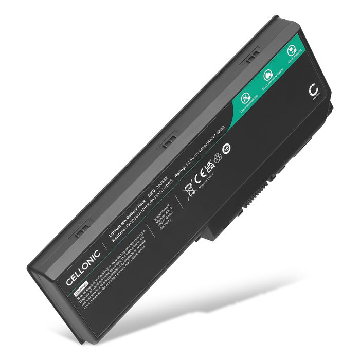 Batterij voor Toshiba Satellite P300, P300D, 350, 350D, P200, P200D, Satego X200, Equium L350, PA3536U, PA3537U Laptop - 4400mAh 10.8V 