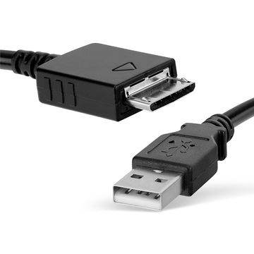USB Kabel compatibel met Sony Walkman NW-A55L NWZ-ZX2, NWZ-A15, -A10, NWZ-A816, -A818, NWZ-E858, NWZ-ZX1, -ZX100 - 1m Oplaadkabel 1A Data Snoer PVC MP3 speler zwart