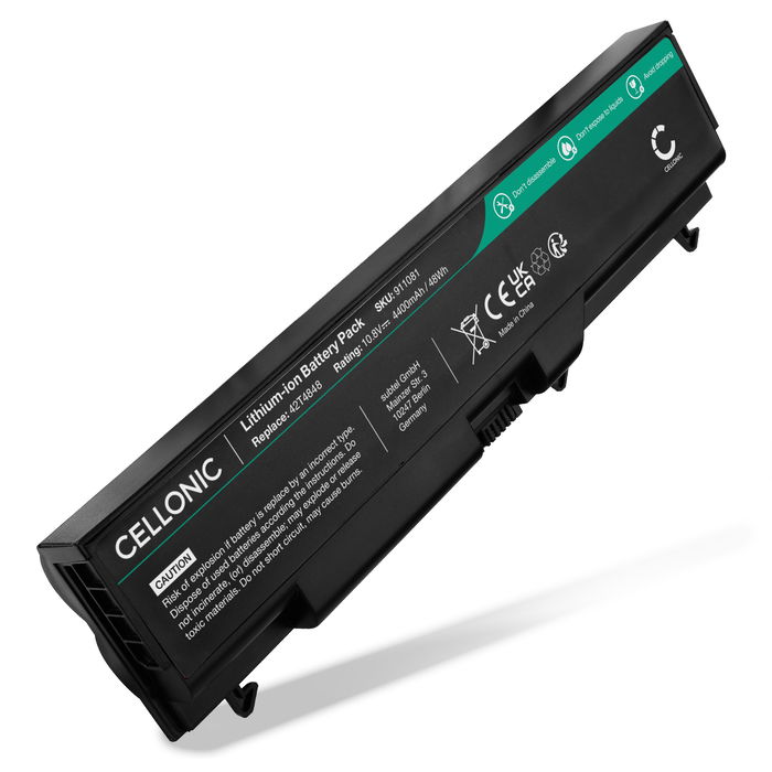 Battery for Lenovo ThinkPad T430, T420, T410, T510, T520, W520, Edge E520, 14, 15, E420, Lenovo 0A36302 10.8V 4400mAh from CELLONIC