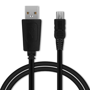 USB Kabel voor JVC GC-PX100 GC-XA1 GC-FM1 GY-HM70 -HM100 -HM180 -HM250 JY-HM360 GZ-MG330 -MG630 GZ-MS120 -MS110 GZ-HM30 GZ-HD7 GZ-E10 GS-TD1 - 1m Oplaadkabel 1A Camera foto PVC Datakabel zwart