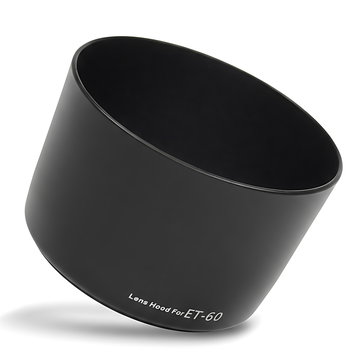 ET-60 Camera Zonnekap voor Canon EOS 40D, EF 90-300mm 4.5-5.6 USM, EF 75-300mm 4-5.6 II USM, 4-5.6 III USM, EF-S 55-250mm 4-5.6 IS II – Plastic bajonet Rond Zonnekap van CELLONIC