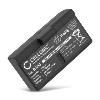 BA90, BA 90, E 180 batterij voor headset Sennheiser Audioport A1, HDE, HDI, RI, E90 Set90, E180 Set180 - 60mAh vervangende accu koptelefoon