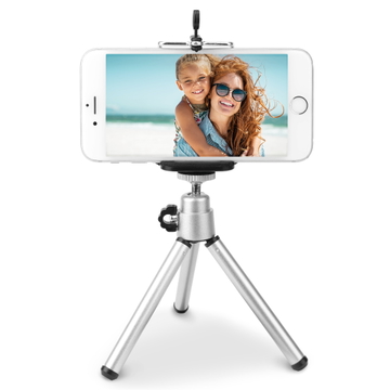 Reisstatief -  klein smartphone tripod 360° draaibaar voor telefoon 5,5 - 8 cm, telescoop uitschuifbaar 13 - 22cm, flexibele balhoofd, lichtgewicht camera of camcorder statief
