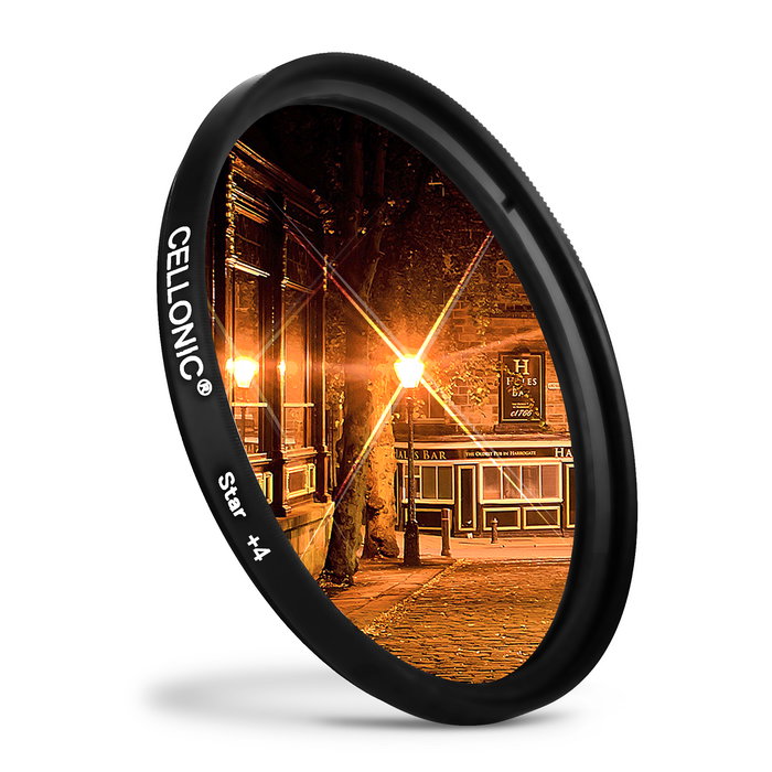Star Filter for Ø 49mm (4 Point) Cross Filter, Starburst Effect