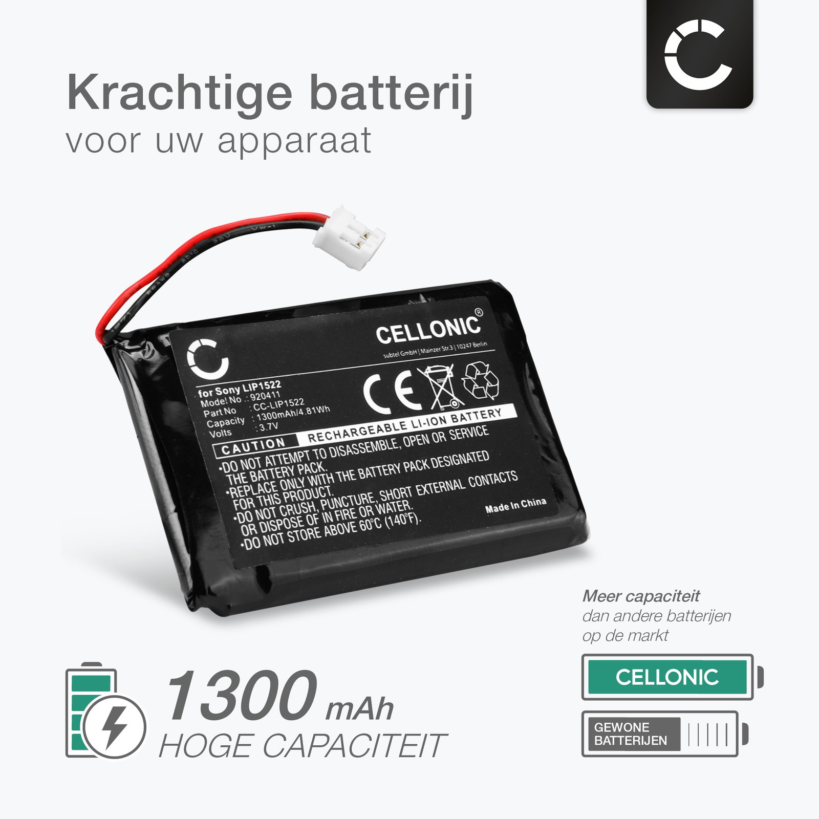 Batterij voor Sony LIP1522 CUH-ZCT1M CUH-ZCT1U Dualshock 4 draadloze