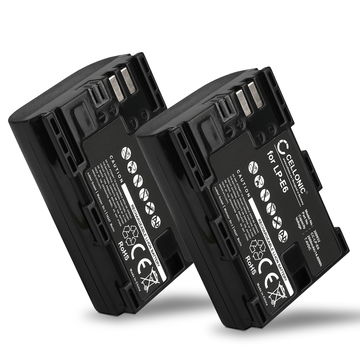 2x Battery for Canon 70D, 80D, 7D, 60D, 6D, 5D Mark II, 5D Mark III, 5D Mark IV, LP-E6N 2000mAh from CELLONIC