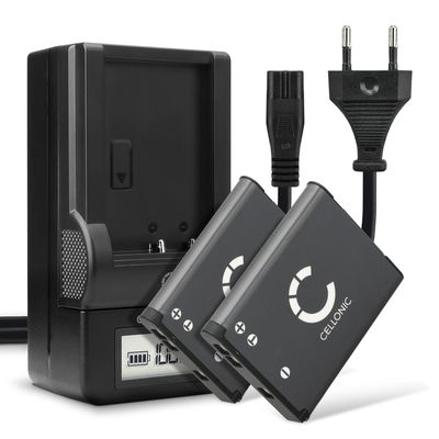 2x Accu voor Nikon CoolPix W150 W100, A100 A300, S33 S2600 S2700 S2800 S3100 S3300 S3500 S3700 camera - EN-EL19, NP-BJ1 700mAh + Oplader MH-66 Vervangende batterij fototoeste, oplader, oplaadkabel