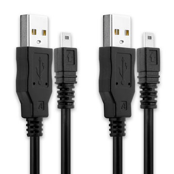 2x USB Kabel voor Olympus SZ-15, X-43, FE-320 FE-330 FE-340 FE-47 FE-280 FE-230, VR-360 VR-350 - 1.5m CB-USB7 Oplaadkabel Camera foto PVC Datakabel zwart