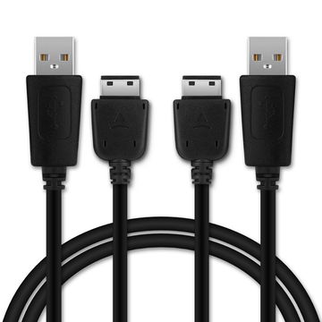 2x 18 Pin Connector Phone Charger Cable for Samsung PCBS10 | GT-S5230 / GT-E1200 / GT E1190 / GT-E1150 / GT-E1050 / SGH-F480 1m Fast Charging Smartphone Data Cable Black