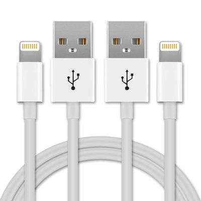 2x USB Kabel compatibel met Apple iPhone 14, 13, 12, 11, X, XS, XR, 8, 7, SE - 1m Oplaadkabel smartphone