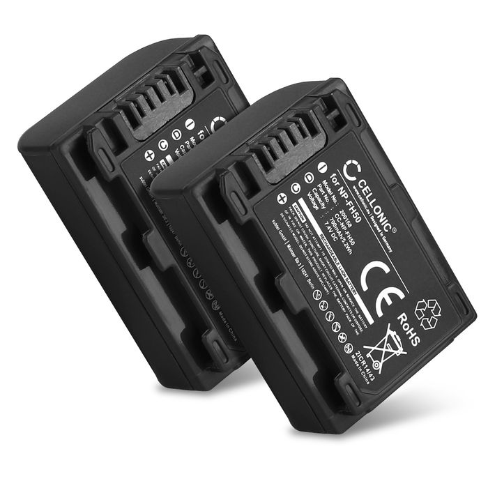 2x Sony NP-FH60 Accu Batterij 700mAh van CELLONIC