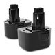 2x Accu DE9071, DE9501, DC9071, DE9074, DE9075, DW9072 3000mAh