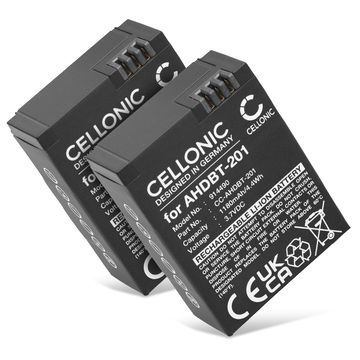 2 x 3.6V vervangende batterij AHDBT301, AHDBT-302 voor GoPro Hero, GoPro Hero 3 Black, Hero 3 Plus, Hero 3 Silver, Hero 3 White actioncam 1180mAh camcorder