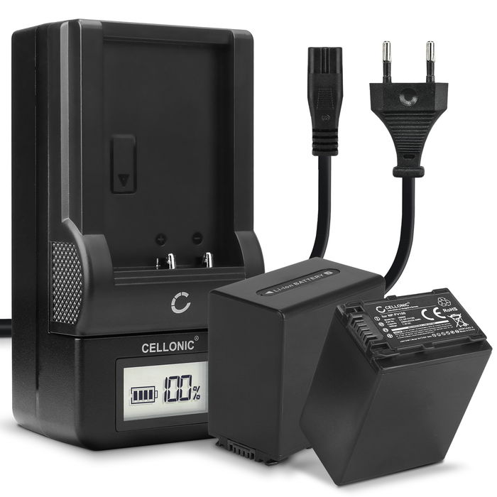 2x CELLONIC Camera Battery for Sony HDR-CX625 HDR-CX730 CX700 HDR-CX570 CX550 HDR-CX410 HDR-CX330e HDR-CX280 FDR-AX53 Replacement AC-VQV10 BC-TRV Battery 3300mAh Backup + Charger NP-FV100