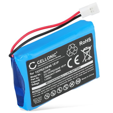 Batterij compatibel met CTMS Eurodetector - 1ICP62/34/48 1S1P 1000mAh vervangende accu reservebatterij extra energie