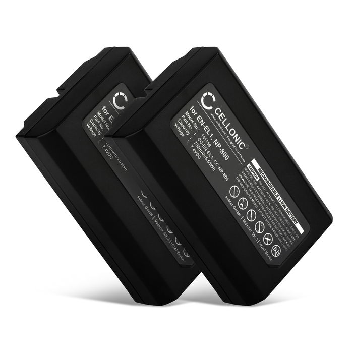 2x Nikon Coolpix 5000 Accu Batterij 750mAh van CELLONIC