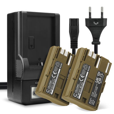 2x Accu voor Canon EOS 5D EOS 50D EOS 40D EOS 30D 300D EOS 20D EOS 10D PowerShot G3 G5 G1 camera - BP-511-512 514 BP508 1600mAh + Oplader CB-5L Vervangende batterij fototoeste, oplader, oplaadkabel