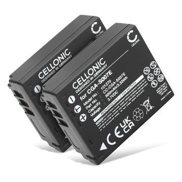 2x CGA-S007 CGR-S007 DMW-BCD10 accu voor Panasonic Lumix DMC-TZ5 DMC-TZ5 DMC-TZ3 DMC-TZ1 DMC-TZ4 DMC-TZ2 - 900mAh vervangende accu voor camera