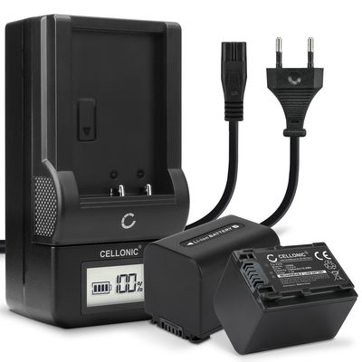 2x Accu voor Sony AX100 FDR-AX700 PXW-Z90 HXR-NX80 HDR-CX625 -CX680 -CX900 -CX450 NEX-VG30 VG20 -VG10 camera - NP-FV90 1500mAh + Oplader Vervangende batterij fototoeste, oplader, oplaadkabel