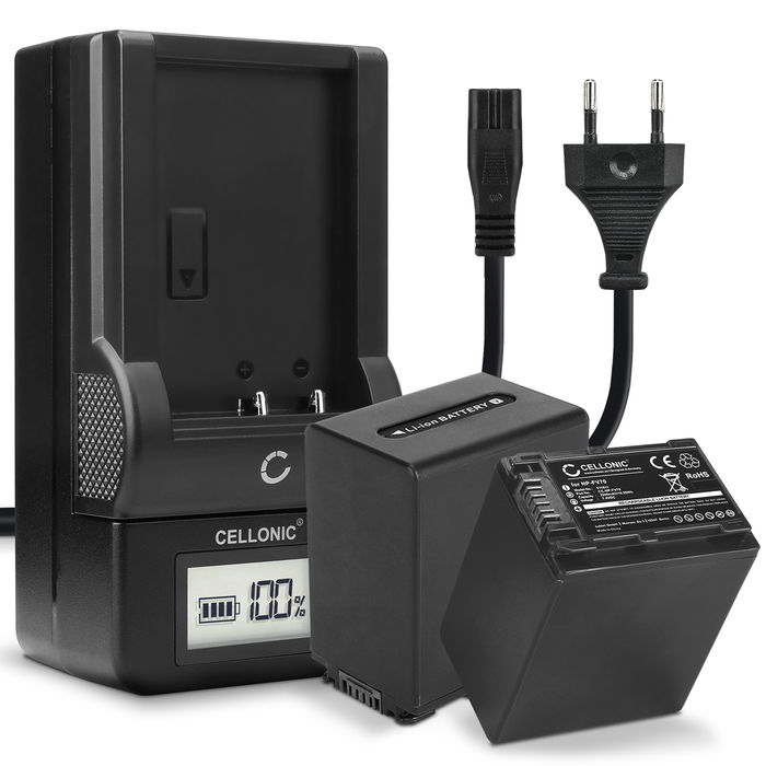2x Sony AX53 4K HANDYCAM FDR-AX53 Accu Batterij + Oplader 2200mAh van CELLONIC