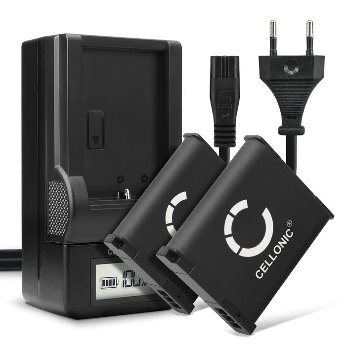 2x Panasonic Lumix DMC-LZ40 Accu Batterij + Oplader 1050mAh van CELLONIC