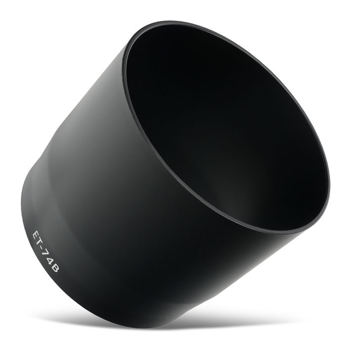 ET-74B Camera Telephoto Lens Hood for Canon EF 70-300mm f/4-5.6 IS II USM, RF 100-400mm F5.6-8 IS USM - Plastic Bayonet Cylindrical / Round Lens Shade from CELLONIC