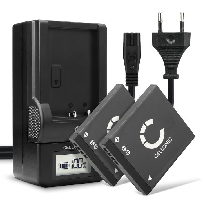 2x Panasonic Lumix DMC-SZ5 Accu Batterij + Oplader 700mAh van CELLONIC