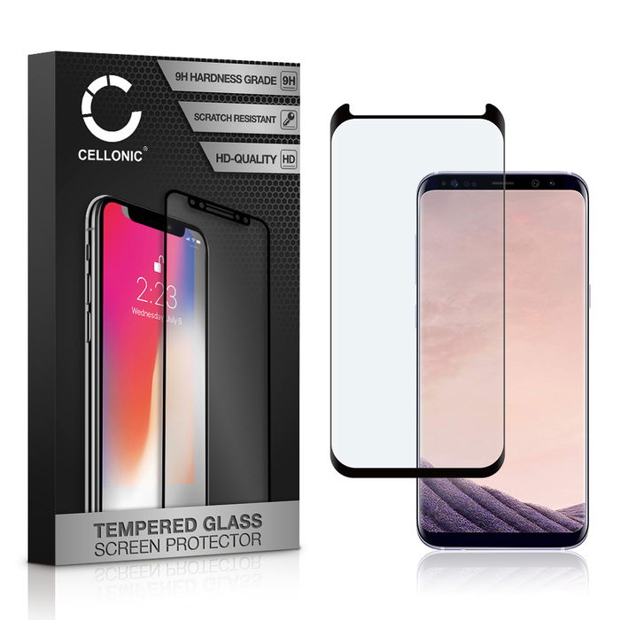 Vervangende screenprotector compatibel met Samsung Galaxy S8 Plus (SM-G955 / SM-G955F) smartphone (3D Case-friendly, 9H, 0,33mm, Full Glue)