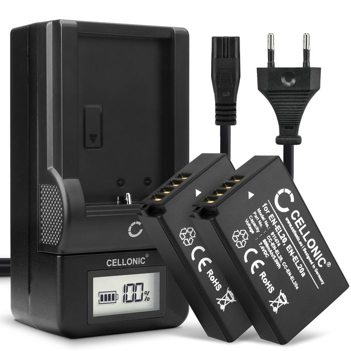 2x Nikon MH-29 Accu Batterij + Oplader 800mAh van CELLONIC