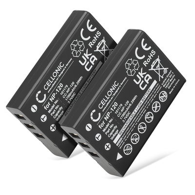 2x Batterij voor Besteker Pro 4K AC1, Ordro HDV-D320, HDV-D325, HDV-D395, HDV-D80S van CELLONIC