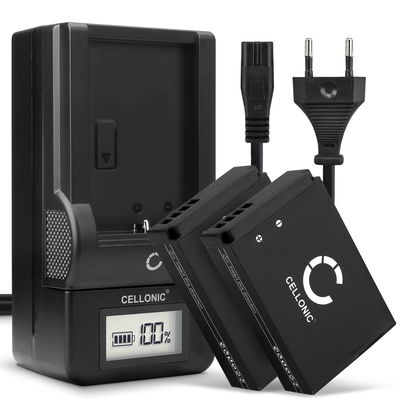 2x Accu voor Canon EOS M50, EOS M100, EOS 100D, PowerShot SX70 HS camera - LP-E12 820mAh + Oplader LC-E12 Vervangende batterij fototoeste, oplader, oplaadkabel