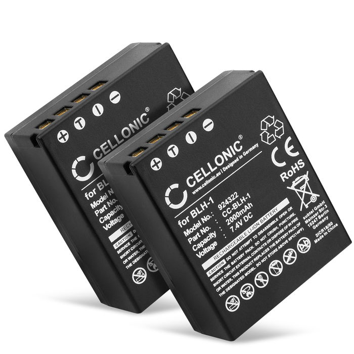 2x Olympus BLH-1 Accu Batterij 2000mAh van CELLONIC