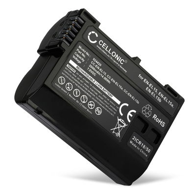 Batterij EN-EL15 voor Nikon D850 D750 1 V1 D7500 D7200 D800 D810 D7100 D7000 Z6 II D610 van CELLONIC