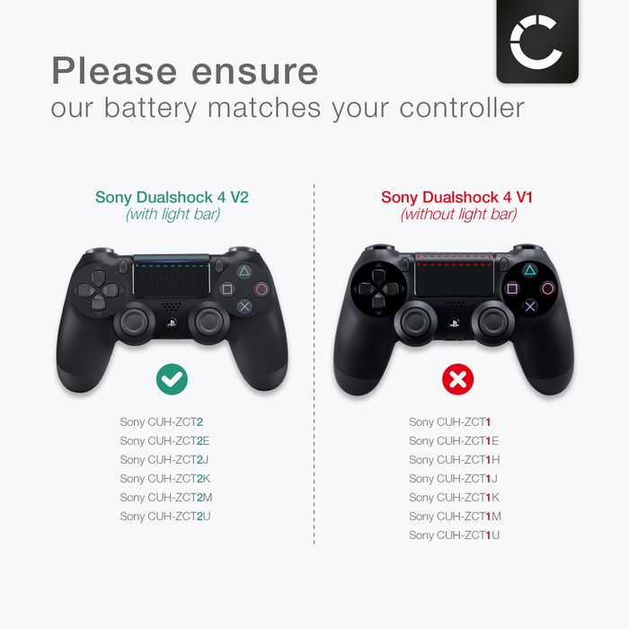 Batterie compatible pour manette Sony DualShock 4 - V2