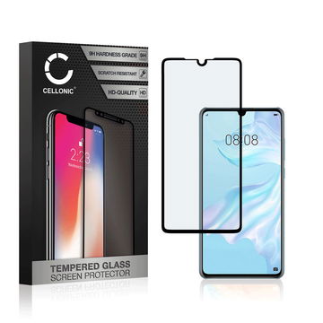 Vervangende screenprotector compatibel met Huawei P30 smartphone (3D Case-friendly, 9H, 0,33mm, Full Glue)