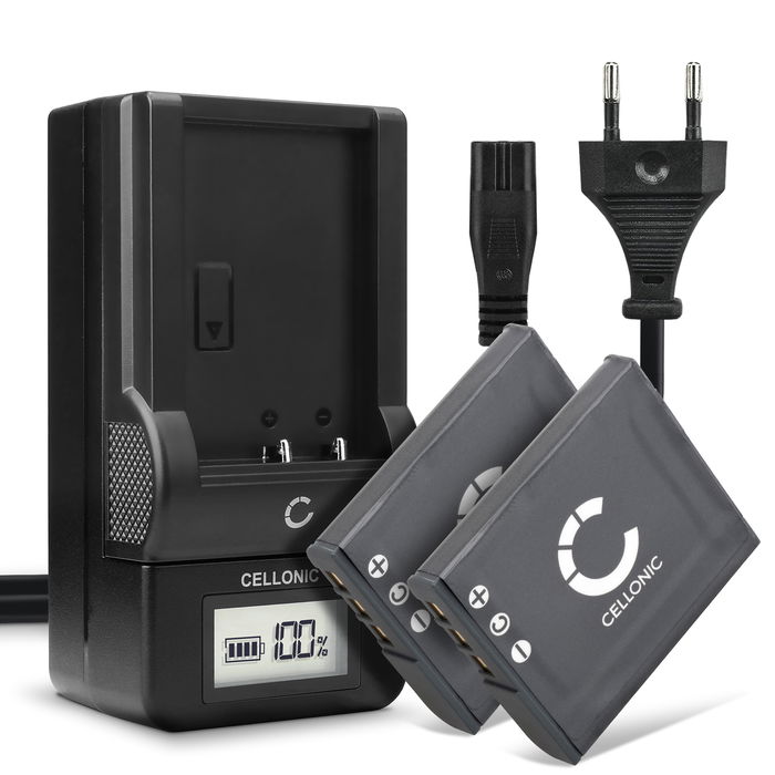 2x Sony Cyber-shot DSC-HX10V Accu Batterij + Oplader 900mAh van CELLONIC