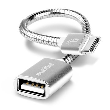 USB OTG-kabel voor CUBOT X19 / Quest / King Kong 3 / Max 2 / Power / R15 / X30 / J9 / P40 - OTG-adapter USB C Type C stekker naar USB A aansluiting - connector on-the-go adapterkabel zilver