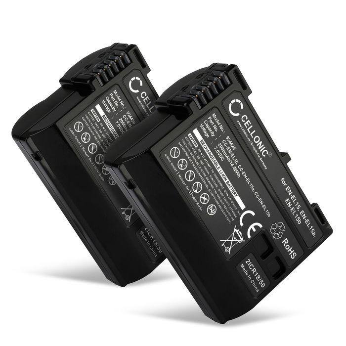 2x Nikon Z 8 Accu Batterij 2000mAh van Cellonic