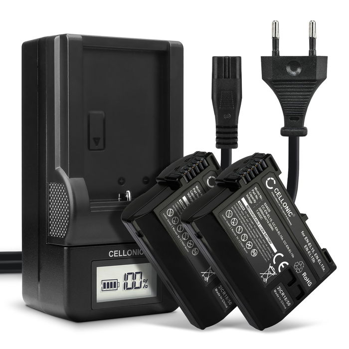 2x Nikon D7200 Accu Batterij + Oplader 2000mAh van CELLONIC