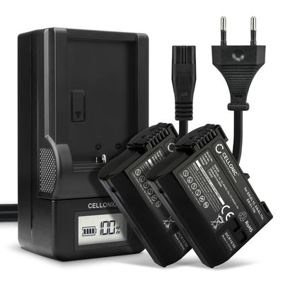 2x Accu voor Nikon D7200 D7000 D7100 D750 D7500 D500 D600 D610 D800 D810 D850 Z6 Z7 camera - EN-EL15b EN-EL15a 2000mAh + Oplader MH-25 Vervangende batterij fototoeste, oplader, oplaadkabel