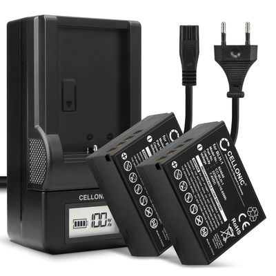 2x BLH-1 Camera Battery + Charger Set for Olympus OM-D E-M1 Mark II OM-D E-M1 Mark III OM-D E-M1X / BLH-1 / BCH-1 2250mAh Replacement Battery BCH-1 LCD Smart Charger