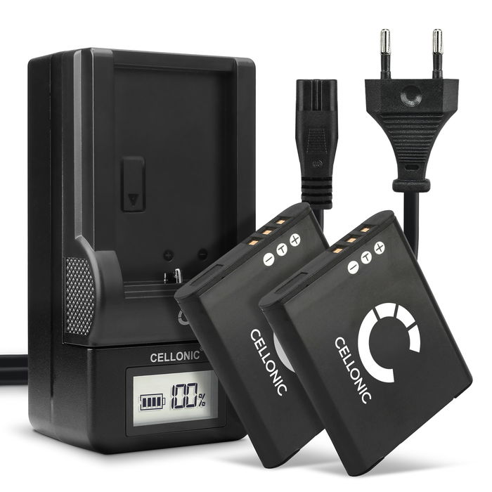 2x Olympus SP-800UZ Accu Batterij + Oplader 730mAh van CELLONIC