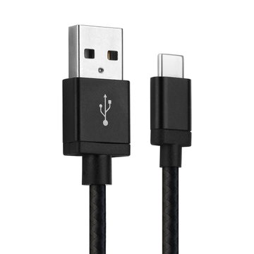 Datakabel voor Microsoft Lumia 950 / Lumia 950 XL (USB A 2.0 -> USB Type C) - 1m, 3A USB kabel oplader, zwart