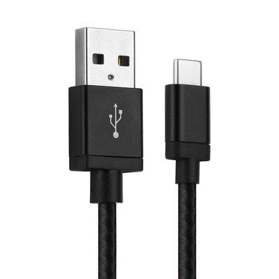 USB Kabel compatibel met Samsung Galaxy  S23, S22,S21, S20, S20 FE, S10, S9, Plus, Ultra / Note 20, 10 / A71, A52, A51, A21s, A12 - 1m Oplaadkabel Datakabel 3A Nylon smartphone zwart