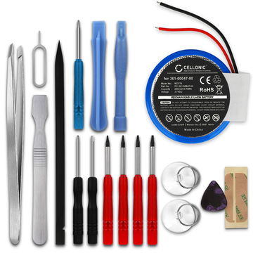 Smartwatch batterij voor Garmin Approach S1, Forerunner 110, 210, 610, S1 - PD3032, 361-00047-0 200mAh + Schroevendraaier-set vervangende accu fitnessarmband