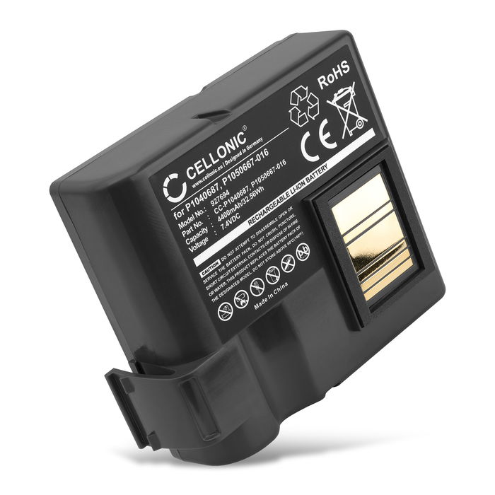 Vervangende batterij P1040687, P1050667-016 voor Zebra QLN420, ZQ630 mobiele printer - 4400mAh accu fotoprinter, labelprinter